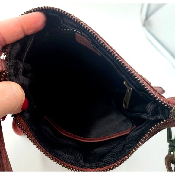 Cochoa Soft Pebbled Brown Leather Crossbody Bag Handbag Lots of Pockets Unused - Picture 5 of 10